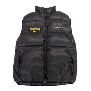 Pokemon Center x Montbell Goose Down Puffer Vest Black Wmns Sz L No Tag